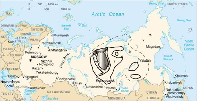  Carte de localisation des trapps de Sibérie 
